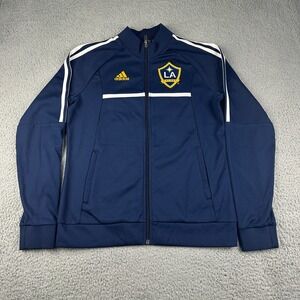 Adidas LA Galaxy Jacket Mens S Blue Full Zip Soccer Track Jacket